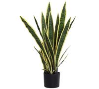 Outsunny Sanseveria Artificiale in Vaso con Foglie Modellabili Ø15x77 cm