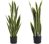 Outsunny Sanseveria Artificiale in Vaso da Esterno e Interno 21 Foglie