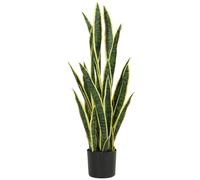 Outsunny Sanseveria Artificiale in Vaso da Esterno e Interno 21 Foglie Ø20x90 cm