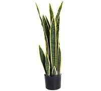 Outsunny Sanseveria Artificiale in Vaso, Pianta da Esterno e Interno con 21 Foglie (Ф15cm x77cm)