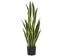 Outsunny Sanseveria Artificiale in Vaso, Pianta Finta da Esterno e Interno con 21 Foglie Modellabili, Ø20x90 cm