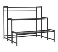 Outsunny Scaffale a Tre Livelli per Piante, Supporto per vasi con Struttura Metallica Resistente per Interno ed Esterno, nero Aosom Italy