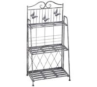 Outsunny Scaffale Fioriera 3 Ripiani Pieghevole da Giardino Balcone Argento