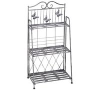 Outsunny Scaffale Fioriera 3 Ripiani Pieghevole da Giardino Balcone Metallo
