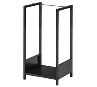 Outsunny Scaffale Portalegna da Interno ed Esterno in Acciaio Nero 39x35x76cm