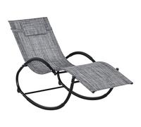 Outsunny Sdraio a Dondolo Zero-Gravity da Giardino 155x61x88 cm Grigio