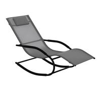 Outsunny Sdraio a Dondolo Zero Gravity Ergonomica in Metallo e Texteline Grigio
