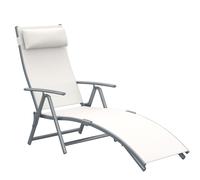 Outsunny Sdraio da Giardino Pieghevole con Cuscino, 137x63.5x100.5cm