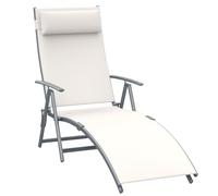 Outsunny Sdraio da Giardino Pieghevole con Cuscino 137x63.5x100.5cm Beige