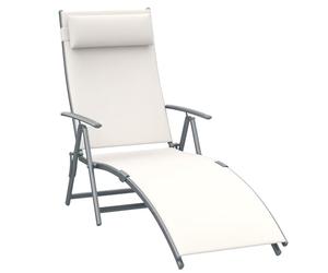 Outsunny Sdraio da Giardino Pieghevole con Cuscino 137x63.5x100.5cm Beige