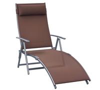 Outsunny Sdraio da Giardino Pieghevole con Cuscino 137x63.5x100.5cm Marrone