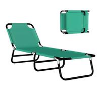 Outsunny Sdraio da Giardino Pieghevole con Schienale Reclinabile su 5 Posizioni