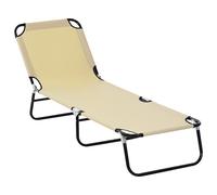Outsunny Sdraio da Giardino Pieghevole con Schienale Regolabile a 5 Livelli