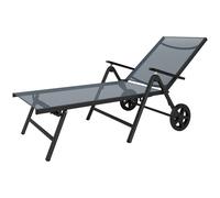 Outsunny Sdraio da Giardino Pieghevole e Reclinabile in 5 Posizioni Grigia