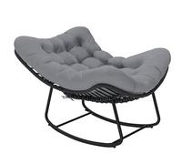 Outsunny Sedia a Dondolo da Esterno Oversize Max 120 kg Grigio Scuro