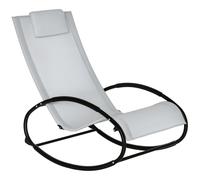 Outsunny Sedia a Dondolo da Giardino Zero Gravity, Sdraio da Giardino Ergonomica con Cuscino e Tessuto Traspirante per Interno ed Esterno, Grigia