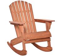 Outsunny Sedia Adirondack in Legno, Sedia a Dondolo per Giardino ed Esterni Impermeabile, 77x94x97cm Teak