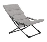 Outsunny Sedia da giardino in metallo pieghevole con cuscino removibile resistente alle intemperie sedia da campeggio sdraio portata 120 kg mobili per giardino terrazza balcone 66B x 94T x 79H cm Grig