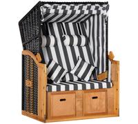 Outsunny Sedia da spiaggia con poggiapiedi, tavolino pieghevole e cuscini per la testa, Mobili da esterno, Naturale + Grigio + Bianco