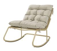 Outsunny Sedia Dondolo Esterno Extra Larga con Cuscino Cachi