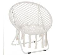 Outsunny Sedia Papasan rotonda da giardino pieghevole Macrame Beige