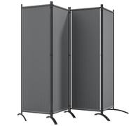 Outsunny Separé da Esterno e Interno Pieghevole 4 Pannelli 221x50x172cm Grigio