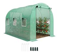 Outsunny Serra 3 x 2 x 2 m, con 2 ante con cerniera e 6 finestre a rete, bordi allungati, resistente ai raggi UV, per pomodori, colore: verde