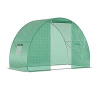 Outsunny Serra a Tunnel 1.5x3x2m in PE e Acciaio Porta Avvolgibile e Finestre