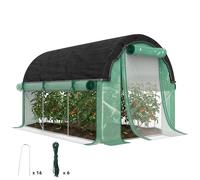 Outsunny Serra a Tunnel 3x2 m con Rete Ombreggiante Extra in PE e Acciaio Verde