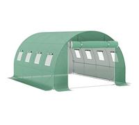 Outsunny Serra a Tunnel con telone di Ricambio 12 m², telone 4 x 3 x 2 m PE Anti-UV Impermeabile 8 finestre + Porta avvolgibile con Zip Verde