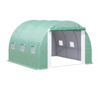 Outsunny Serra a Tunnel da Giardino 3x3x2m Porta e 6 Finestre in PE e Acciaio