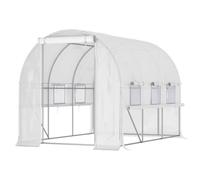 Outsunny Serra a Tunnel in PE e Acciaio con Porta e 6 Finestre 3x2x2m