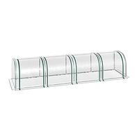 Outsunny Serra a Tunnel per Orto, 395x100x80 cm, Verde Scuro e Trasparente