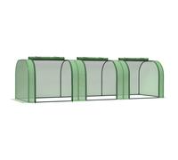 Outsunny Serra a Tunnel per Orto in Acciaio e Plastica PP con Porte Avvolgibili, 295x100x80 cm, Verde Aosom Italy
