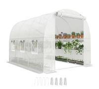 Outsunny Serra circa 2,7 x 2 x 2 m, con ripiani, porta con cerniera, 6 barre di supporto, resistente ai raggi UV, per pomodori, colore bianco