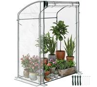 Outsunny Serra con porta Tetto ad arco 128x70x170 cm Trasparente