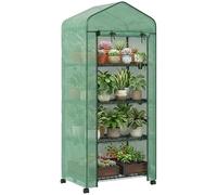 Outsunny Serra da Balcone a 4 Livelli con 4 Rotelle 69x50x165 cm Verde