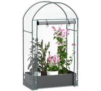 Outsunny Serra da Balcone con Porta a Cerniera 89x50x152 cm Trasparente | per Orto, Avvolgibile, Sacco per Piante, Serra da Giardino in Acciaio e Plastica, per Piante Fiori e Verdure