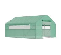 Outsunny Serra da esterno 4x3x2 m Serra a tunnel con 2 finestre PE Anti-UV e 1 porta scorrevole con cerniera Serra da giardino Serra da patio Serra da giardino