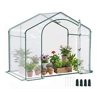 Outsunny Serra per Orto da Giardino con Ingresso a Zip e Presa d'Aria Superiore, in Plastica e Acciaio, 180x100x152 cm, Trasparente Aosom Italy