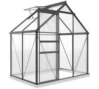 Outsunny Serra da Giardino 2.5㎡ con Fondazione in Policarbonato Grigio