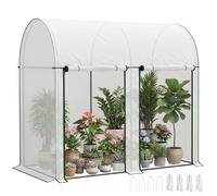 Outsunny Serra da Giardino 2x1x1.78m 2 Porte Avvolgibili e Copertura PE