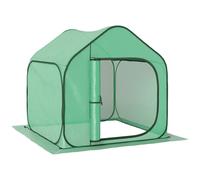 Outsunny Serra da Giardino a Casetta Pieghevole con Ingresso a Cerniera, in Acciaio e PE, 150x148x148 cm, Verde Aosom Italy