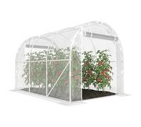 Outsunny Serra a Tunnel 2x3x2m in Acciaio e PE con Porte Avvolgibili Trasparente