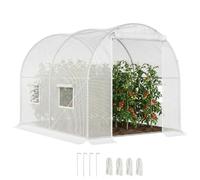 Outsunny Serra da Giardino a Tunnel 3x2x1.9 m con Porte e 4 Finestre Bianco