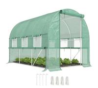 Outsunny Serra da Giardino a Tunnel 3x2x2 m Porta Avvolgibile Verde