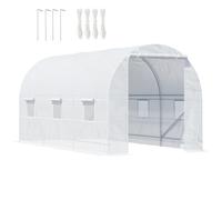 Outsunny Serra da Giardino a Tunnel 4.5x2x2m in PE e Tubi in Metallo Bianco