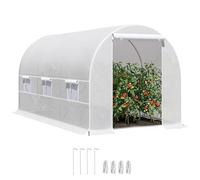 Outsunny Serra da Giardino a Tunnel 4x2x2 m con Porte Avvolgibili Bianco