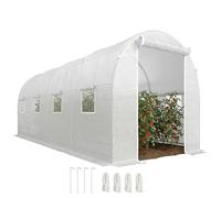 Outsunny Serra da Giardino a Tunnel 5x2x2 m con Porte Avvolgibili Bianco