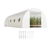 Outsunny Serra da Giardino a Tunnel 8x3x2 m con Porte, 12 Finestre Bianco